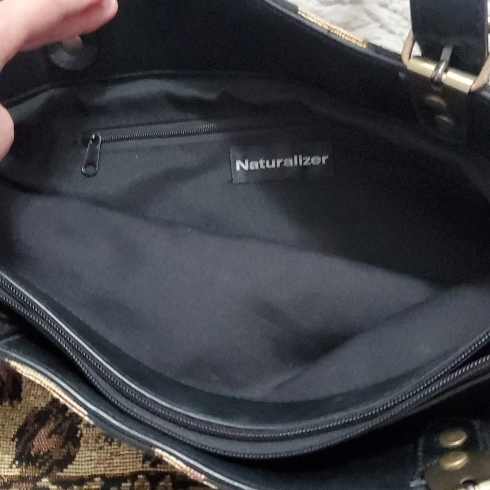 Vintage Naturalizer leaves pattern large tote bag